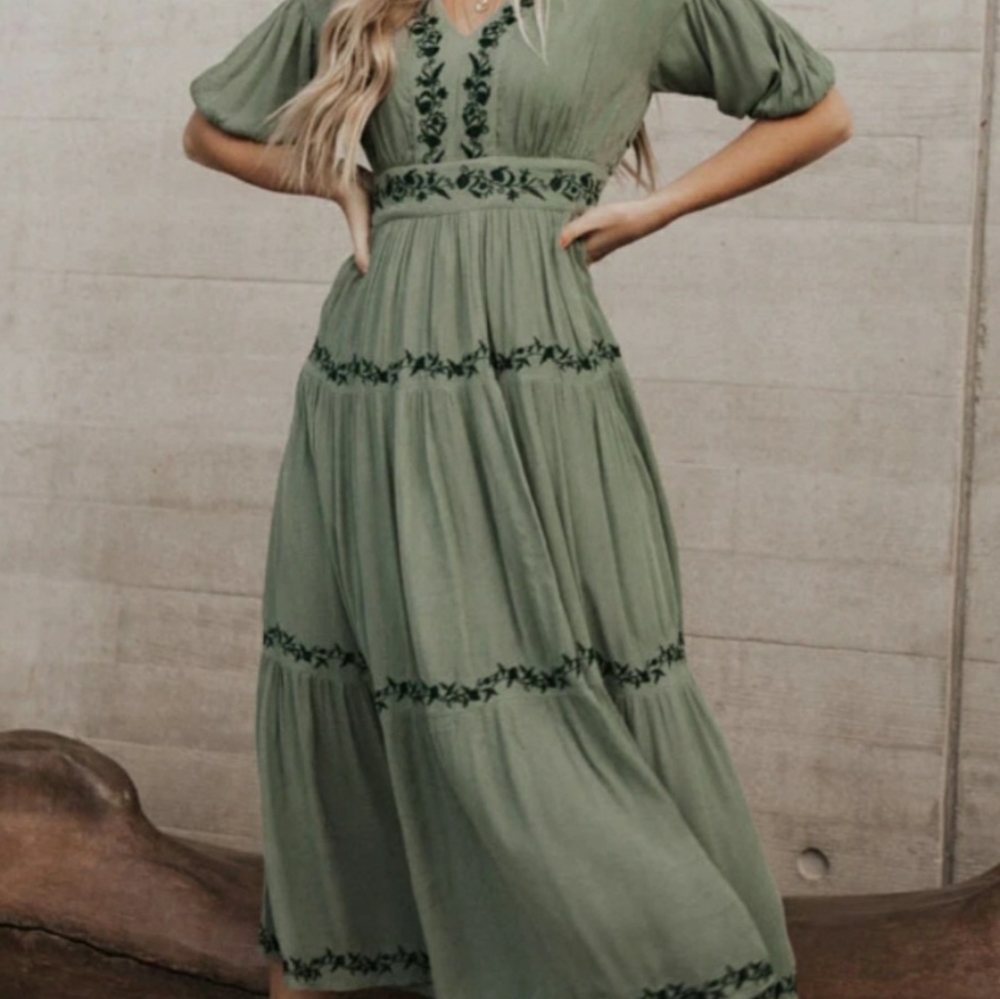 Embroidered Maxi Dress
